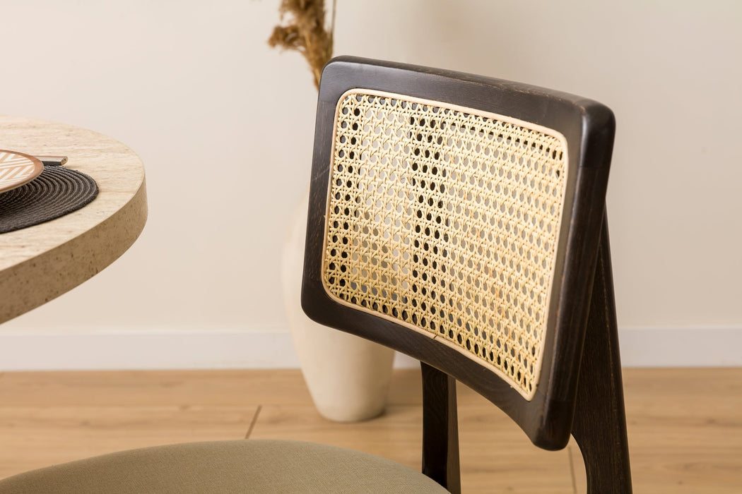 Zeus Bambu Hasırlı Ahşap Bohem Sandalye