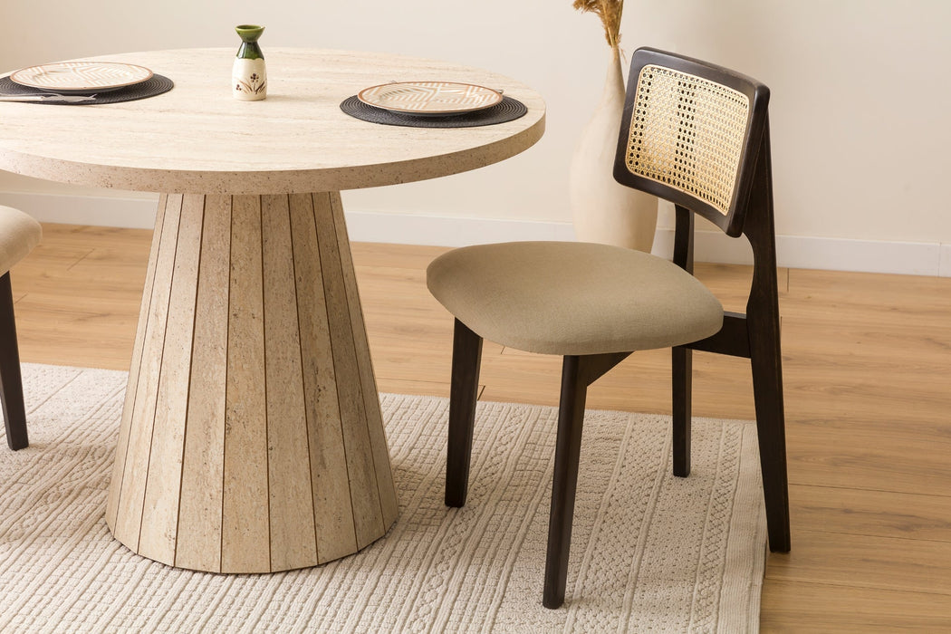 Zeus Bambu Hasırlı Ahşap Bohem Sandalye