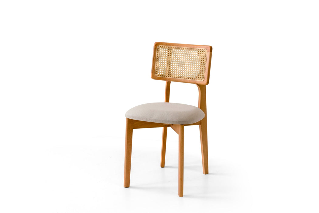 Zeus Bambu Hasırlı Ahşap Bohem Sandalye