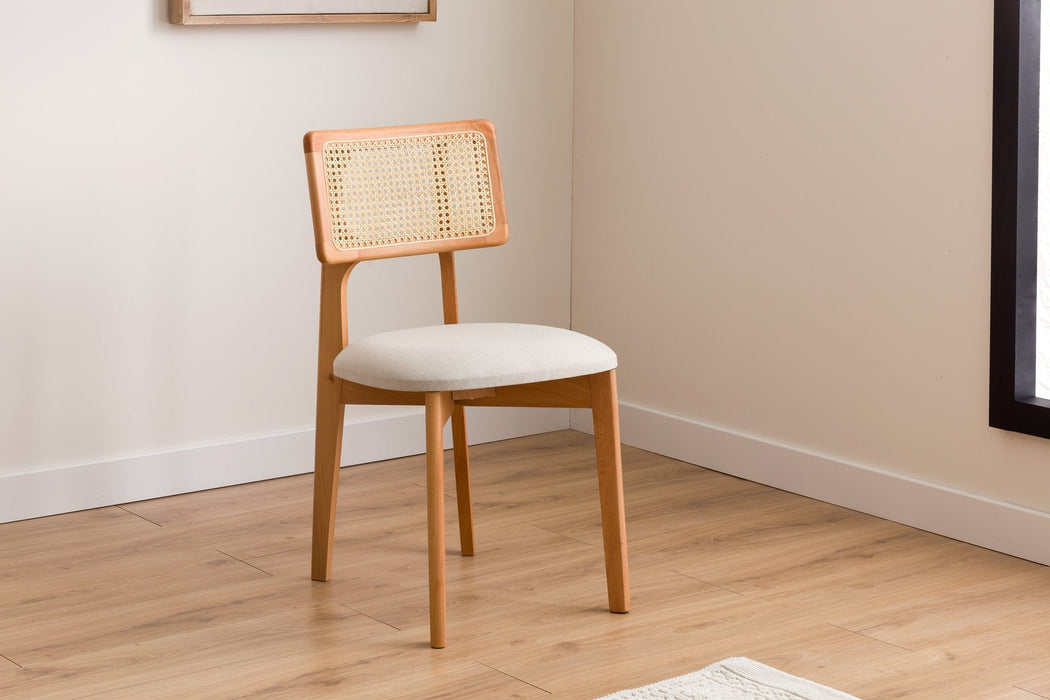 Zeus Bambu Hasırlı Ahşap Bohem Sandalye