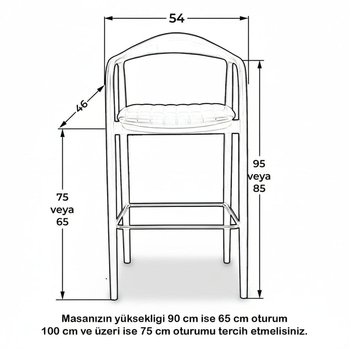 Zodiac Ahşap Bar Sandalyesi